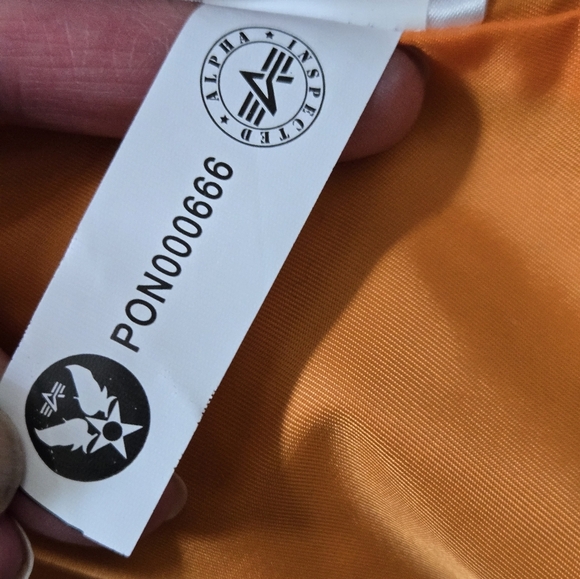 ALPHA INDUSTRIES Longline Bomber Flight Jacket With Orange Interior. Size M - Picture 14 of 16